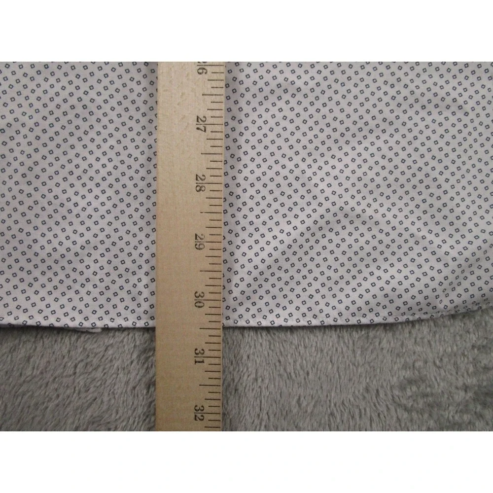Banana Republic Shirt Mens‎ Medium White Standard Geometric Long Sleeve Preppy